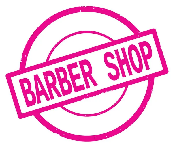 Barber Shop tekst, napisany na koło proste różowy stempel. — Zdjęcie stockowe