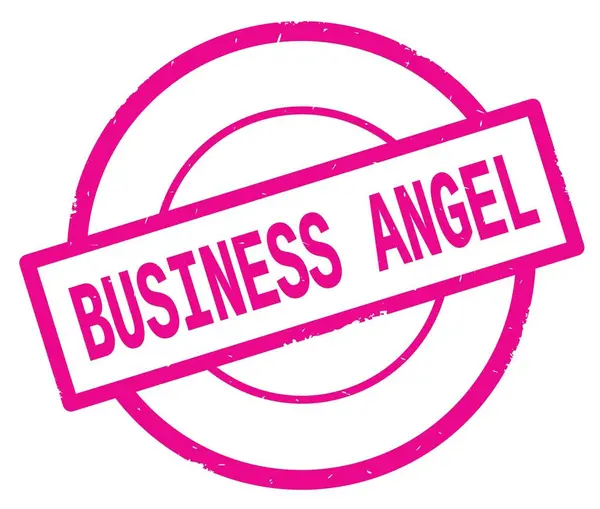 비즈니스 엔젤 텍스트, 핑크 간단한 원형 스탬프에 적힌. — 스톡 사진