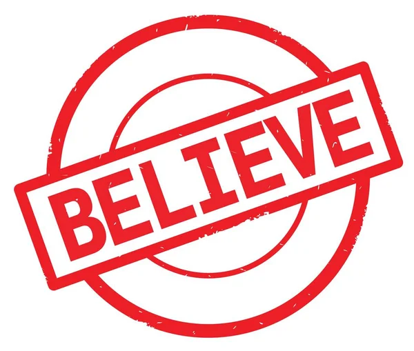 Kırmızı daire basit damgası yazılmış metni, inanıyorum.