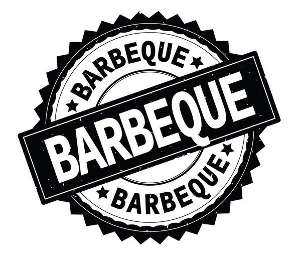 BARBEQUE timbre rond texte noir, avec bordure zig zag . — Photo