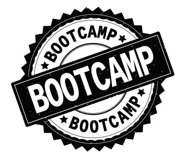Bootcamp svart text rund stämpel, med zig zag kant. — Stockfoto
