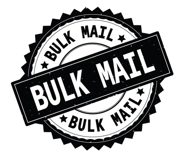 BULK MAIL texto preto carimbo redondo, com borda zig zag . — Fotografia de Stock