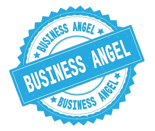 Business Angel blauwe tekst ronde stempel, met zig zag rand. — Stockfoto