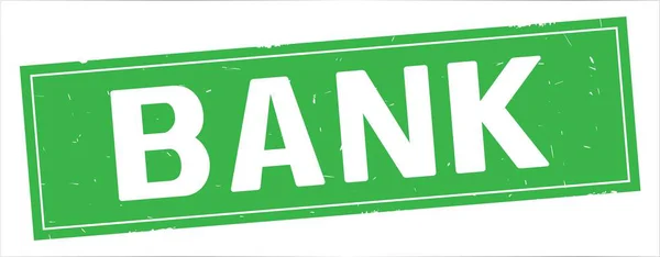 BANCO texto, en el sello rectángulo verde completo . —  Fotos de Stock