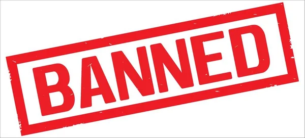 BANNED text, on red rectangle border stamp. — Stock Photo, Image