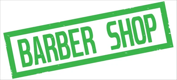 BARBER SHOP text, on green rectangle border stamp. — Stock Photo, Image