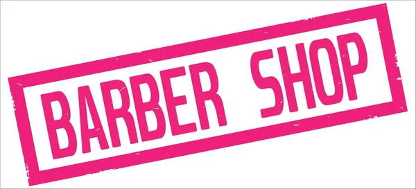 BARBER SHOP text, on pink rectangle border stamp. — Stock Photo, Image