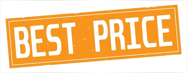 BEST  PRICE text, on full orange rectangle stamp. — Stock Photo, Image