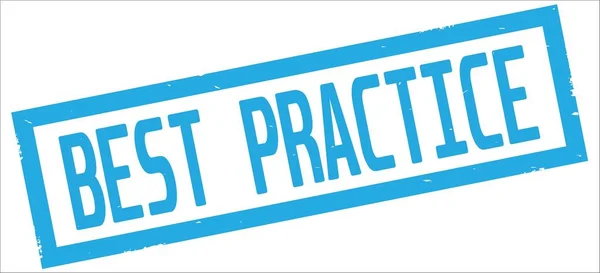 BEST PRACTICE text, on cyan rectangle border stamp. — Stock Photo, Image