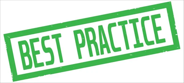 BEST PRACTICE text, on green rectangle border stamp. — Stock Photo, Image