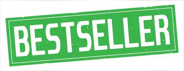 Bestseller tekst, op volledige groene rechthoek stempel. — Stockfoto