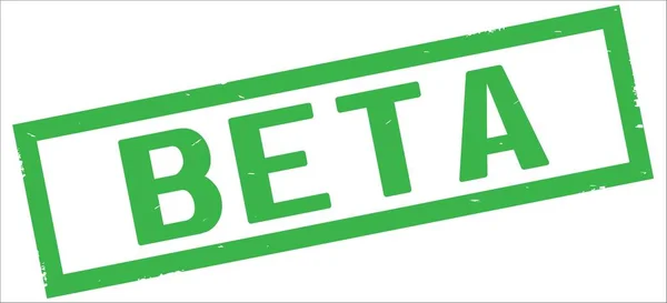 Texto BETA, sobre carimbo de borda retangular verde . — Fotografia de Stock