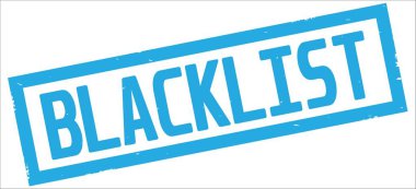 Kara liste metin, camgöbeği dikdörtgen kenarlık damgası.