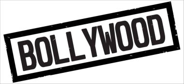 Bollywood metin, siyah dikdörtgen kenarlık damgası.