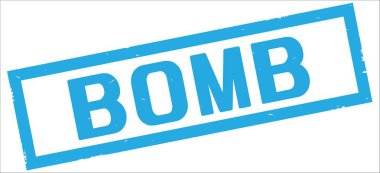 Camgöbeği dikdörtgen kenarlık damga üzerinde bomba metin.
