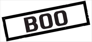 Metin, siyah dikdörtgen kenarlık damgası boo.