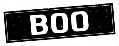 Metin, tam siyah dikdörtgen damgası boo.