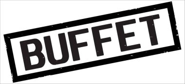 Siyah dikdörtgen kenarlık damga üzerinde metin açık büfe.