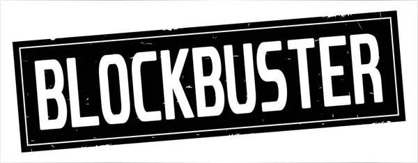 Blockbuster tekst, op volledige zwarte rechthoek stempel. — Stockfoto