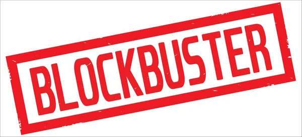 Blockbuster Text, auf rotem Rechteck-Randstempel. — Stockfoto