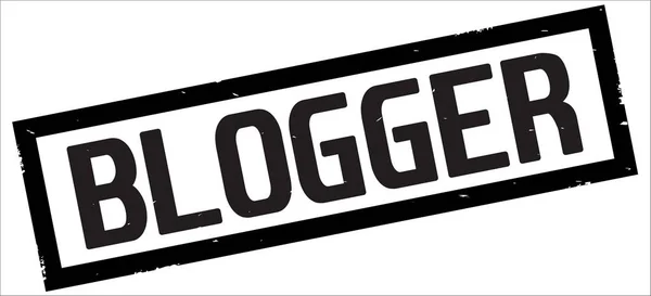 BLOGGGER text, on black rectangle border stamp . — стоковое фото