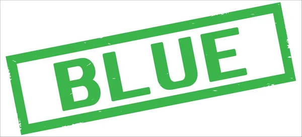 Blauer Text, auf grüner Rechteck-Randmarke. — Stockfoto