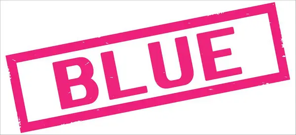 BLUE text, on pink rectangle border stamp. — Stock Photo, Image