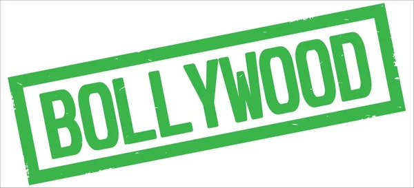 BOLLYWOOD text, on green rectangle border stamp. — Stock Photo, Image