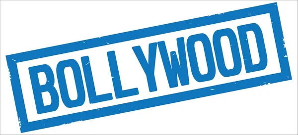 Bollywood tekst op blauwe rechthoek grens stempel. — Stockfoto