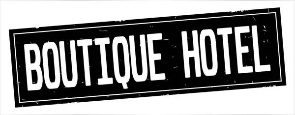Boutique Hotel szöveg, a bélyeg teljes fekete téglalap. — Stock Fotó