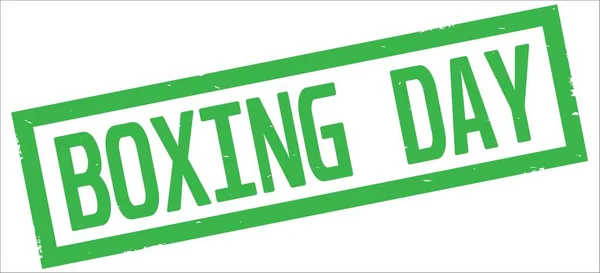 Texto de Boxing Day, selo de borda Retangular verde. — Fotografia de Stock