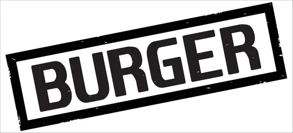 Burger-Text, auf schwarzem Rechteck-Randstempel. — Stockfoto