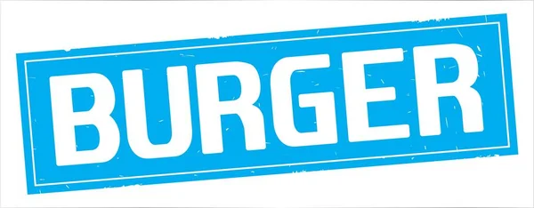 BURGER text, on full cyan rectangle stamp. — Stock Photo, Image