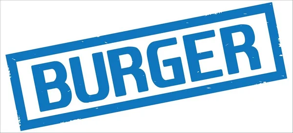 Texto BURGER, en el sello de borde rectángulo azul . —  Fotos de Stock