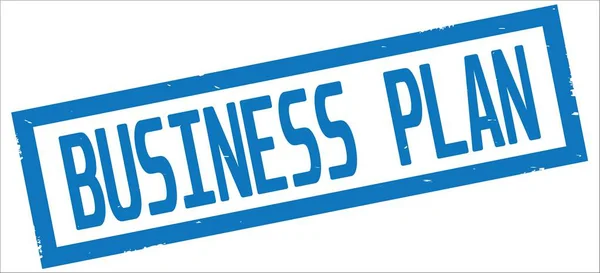 BUSINESS PLAN text, on blue rectangle border stamp. — Stock Photo, Image