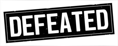 Tam siyah dikdörtgen damga üzerinde mağlup metin.