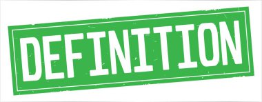 Tanım metni, tam yeşil dikdörtgen damgası.