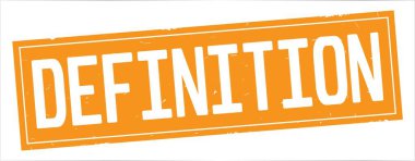 Tanım metni, tam turuncu dikdörtgen damgası.