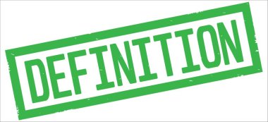 Tanım metni, yeşil dikdörtgen kenarlık damgası.