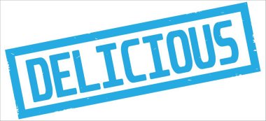 Lezzetli metin, camgöbeği dikdörtgen kenarlık damgası.