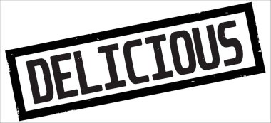 Siyah dikdörtgen kenarlık damga üzerinde lezzetli metin.