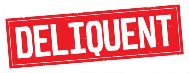 Deliquent metni, tam kırmızı dikdörtgen damgası.