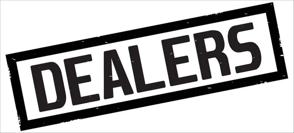 DEALERS text, on black rectangle border stamp. — Stock Photo, Image