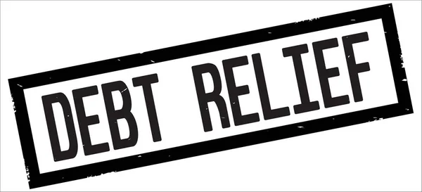 DEBT RELIEF texto, en negro rectángulo borde sello . —  Fotos de Stock