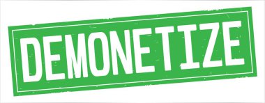 Metni, tam yeşil dikdörtgen damgası demonetize.