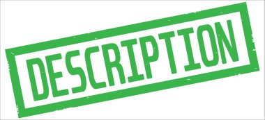 Açıklama metni, yeşil dikdörtgen kenarlık damgası.