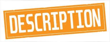 Açıklama metni, tam turuncu dikdörtgen damgası.