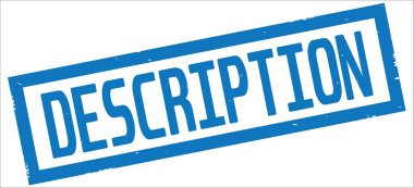 Açıklama metni, mavi dikdörtgen kenarlık damgası.