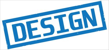 Mavi dikdörtgen kenarlık damga üzerinde tasarım metin.