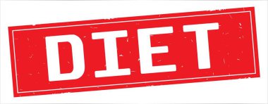 Diyet metni, tam kırmızı dikdörtgen damgası.